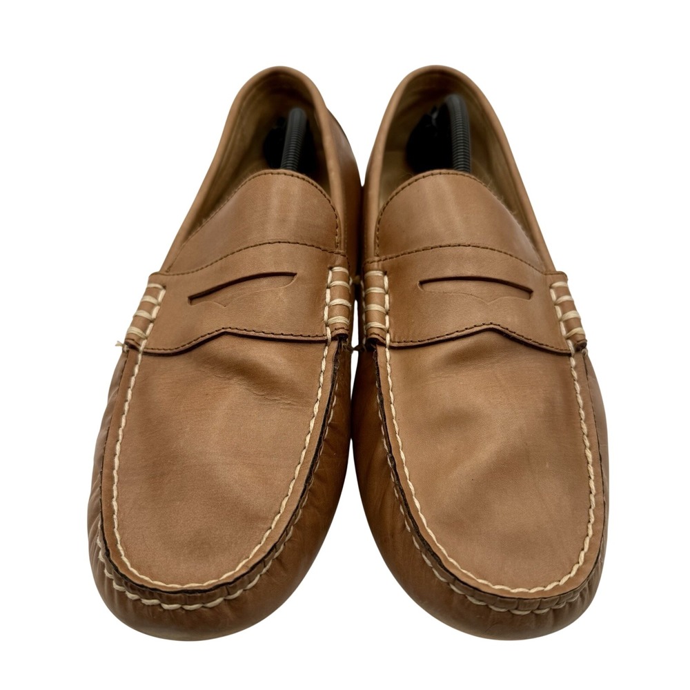 Polo Ralph Lauren Wes Loafer Driver Men 13D Brown Leather Slip On Moc Shoes